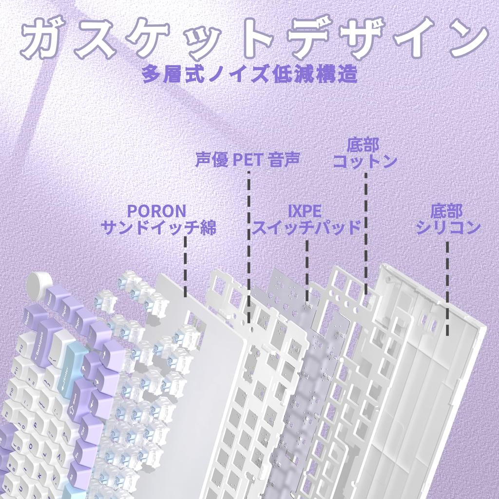 A.JAZZ AK820 Wired Mechanical Keyboard with Sea Salt Shafts, Metal Knobs, 75% 82 Keys, Hot-Swappable, Anti-Ghosting, RGB Backlighting, Gasket