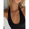 Uworld Temperament Heart Pendant Chain Necklace for Women Stainless Steel Stylish Choker 18 K Jewelry Waterproof Party Gift