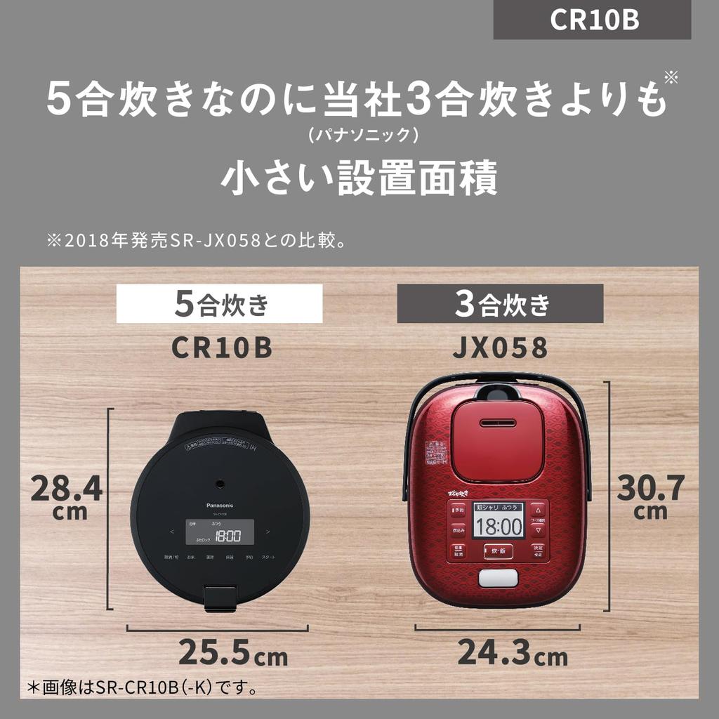 Panasonic Rice 5 Pressione Nuovo Vivere Compatto Cottura Automatica Senza Acqua Temperatura Cottura Coperchio Lavastoviglie Nero Pentola, Tazze, IH, Vita, Da Solo, Dimensioni,