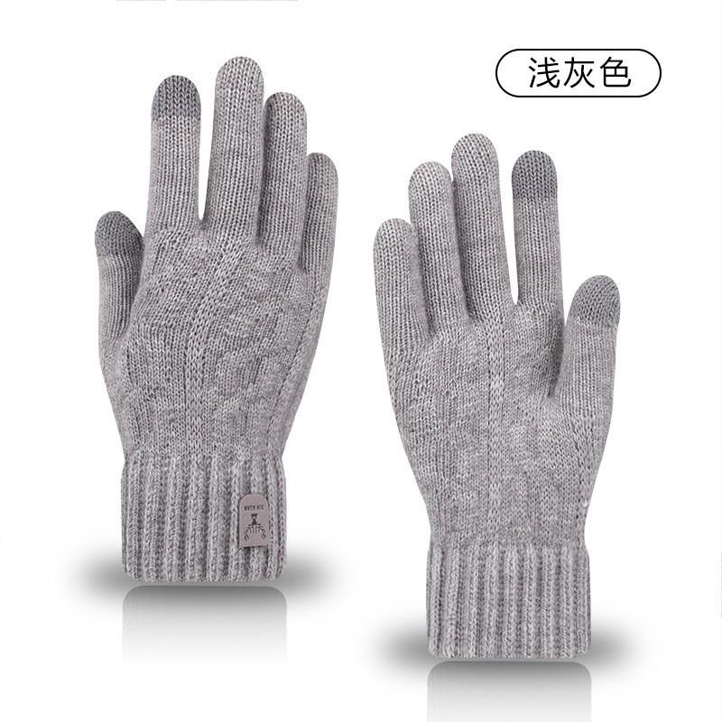 Gloves men's winter riding driving non-slip plush wool cold-proof gloves winter wool warm gloves