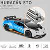 1:24 Scale Alloy Diecast Car Model for Lambo Huracan STO 2021, Pull Back Vehicles Model Cars Toy with Light & Sound for Kids Adult Collection