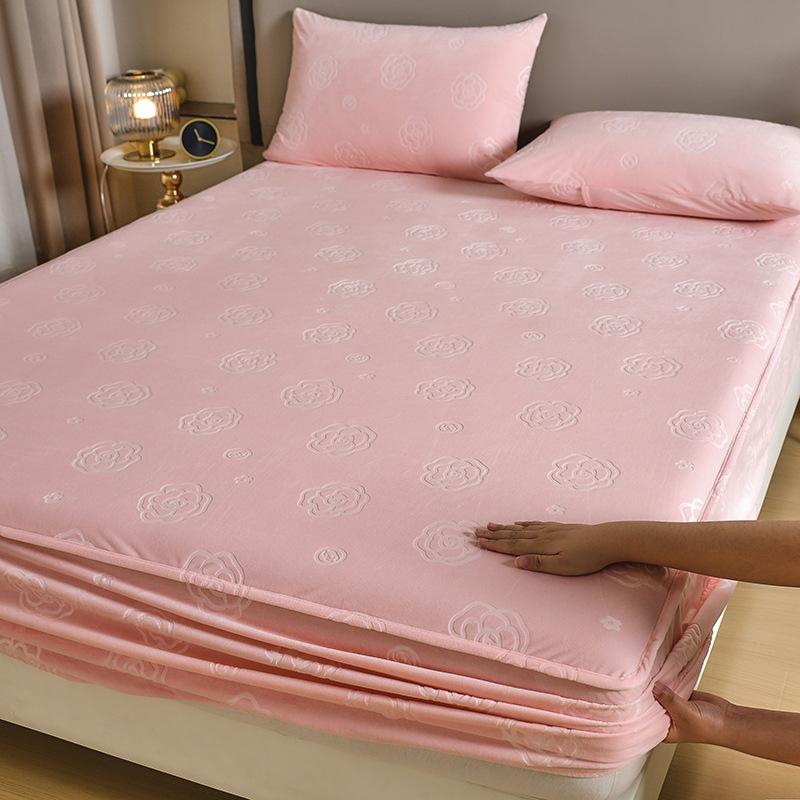 

New High Weight Thick Warm Baby Fleece Jacquard Bed Sheet Mattress Protective Cover for Autumn and Winter 120x200cm
