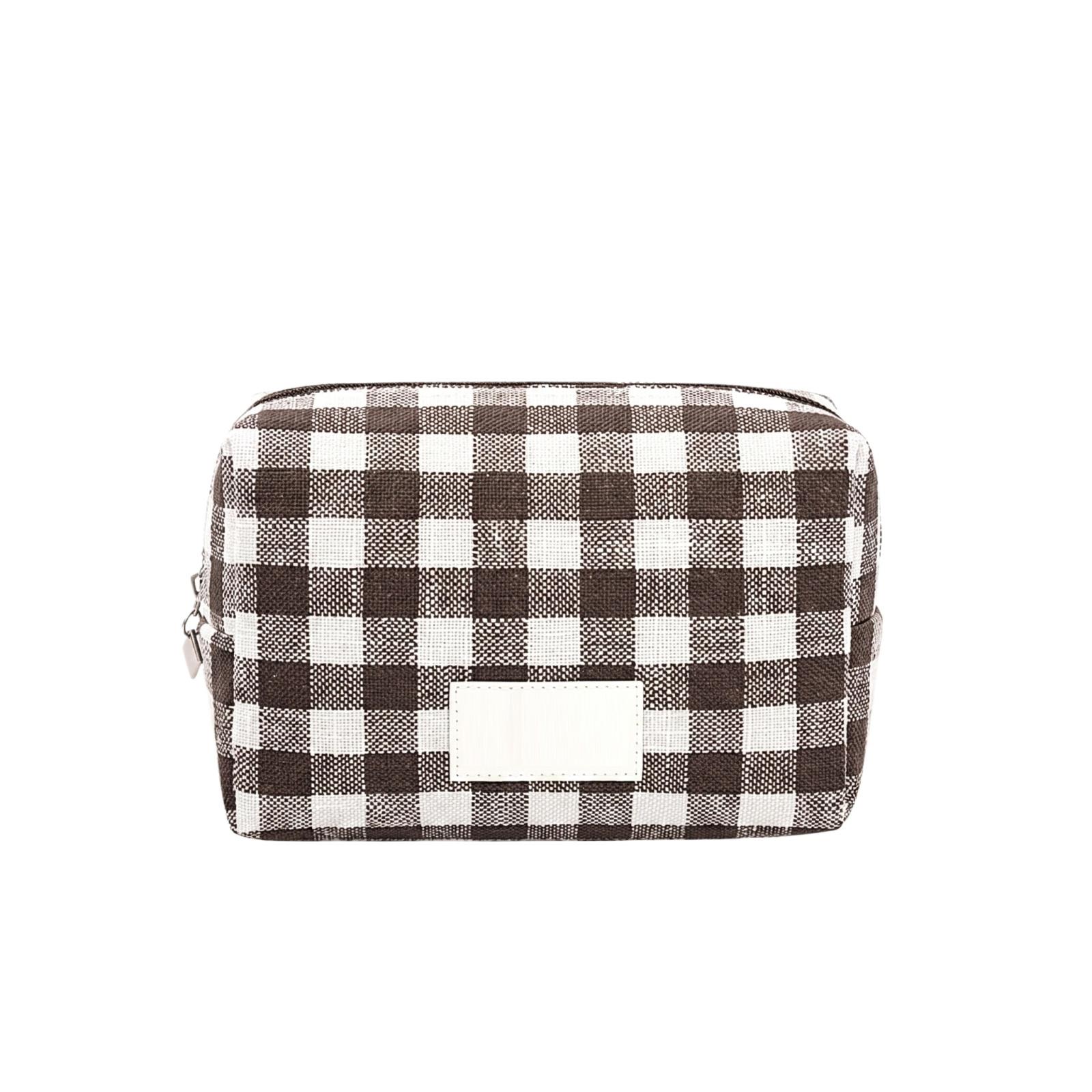 

Portable Travel Storage Bag Handheld Cosmetic Organizer Pouch with Zipper Closure Lightweight Durable Material for Toiletries and Makeup one size кавовий