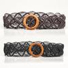 Practical Waxed Cord Wide Belt For Women Ethnic Handwoven Design Comfortable Elastic Waistband Multi Occasion Wear