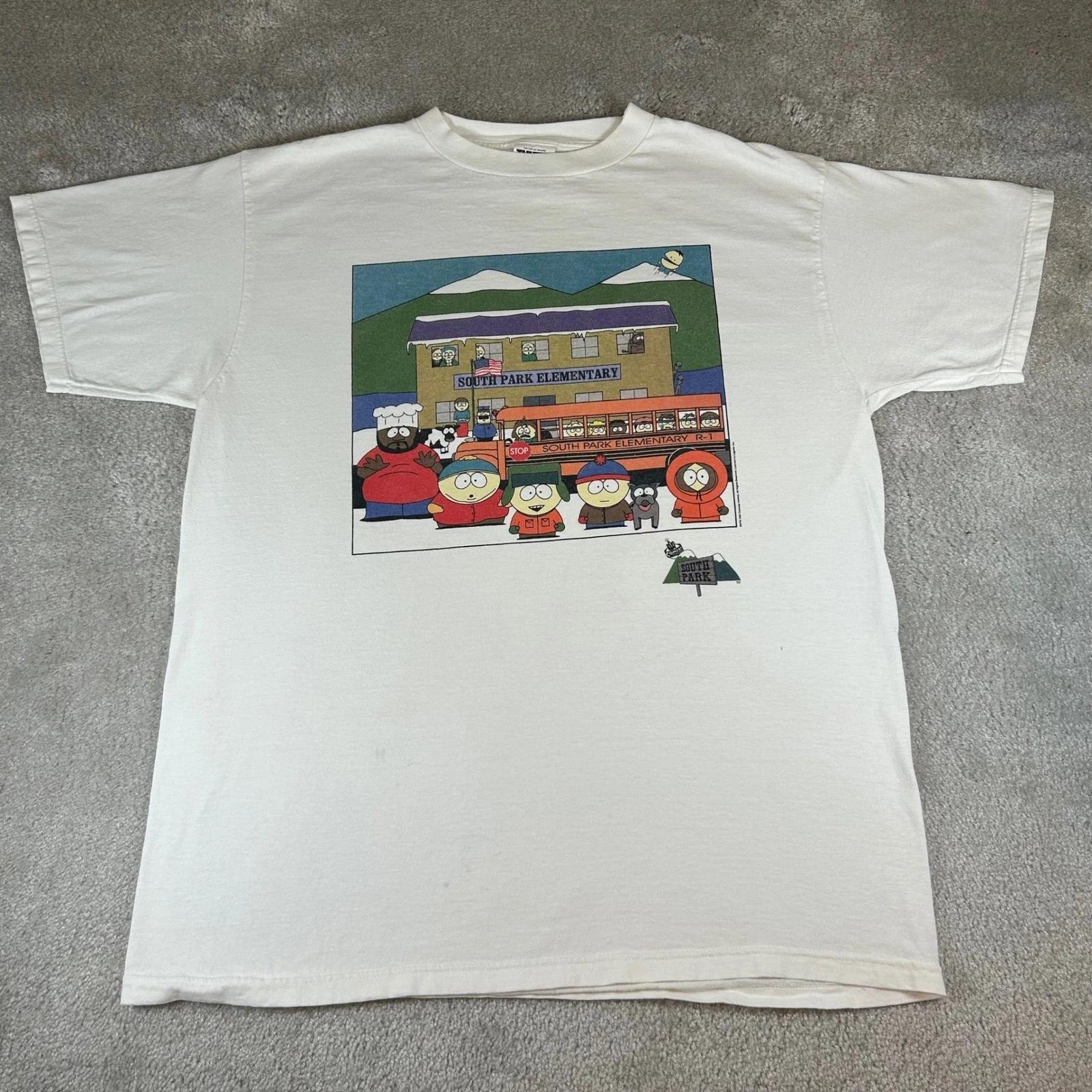 

Vintage 1997 Tultex South Park Graphic T-shirt Men s XL White Comedy Central Tee M