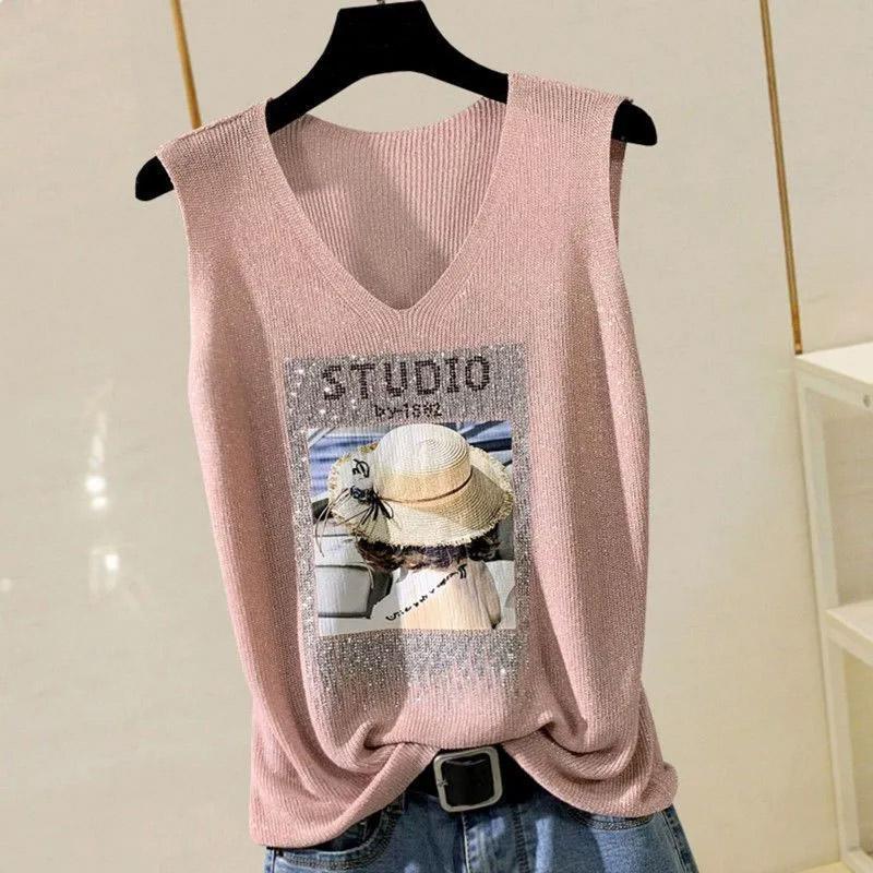 Oversize Vest Women Undershirt Sleeveless Loose Vest Casual V-Neck Suspenders Vest Shawl