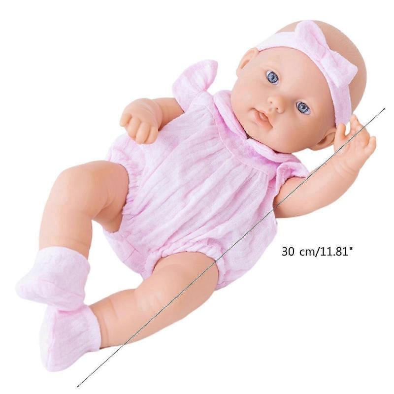 30cm Realistic Sleeping Doll Soft Toy with Lovely Face Life Like Educational Reborns Boutiques Collection Kid Party Gift  Purple