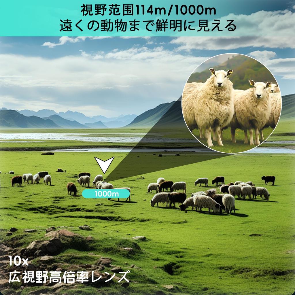 ToopMount 10x25 Prism Binoculars with Multi-Coated Lenses, Waterproof Telescope Optics with Strap and Carrying Bag for Hiking, Travel, Sightseeing,