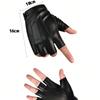 1 Pair Leather Fingerless Casual Sports Style Gloves, Fashion Street Dance For Men