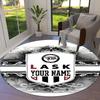 Ask Name Badge Custom Name Round Area Rug Carpet Rug For Living Room Bedroom Sofa Playroom Decor Nonslip Floor Mat