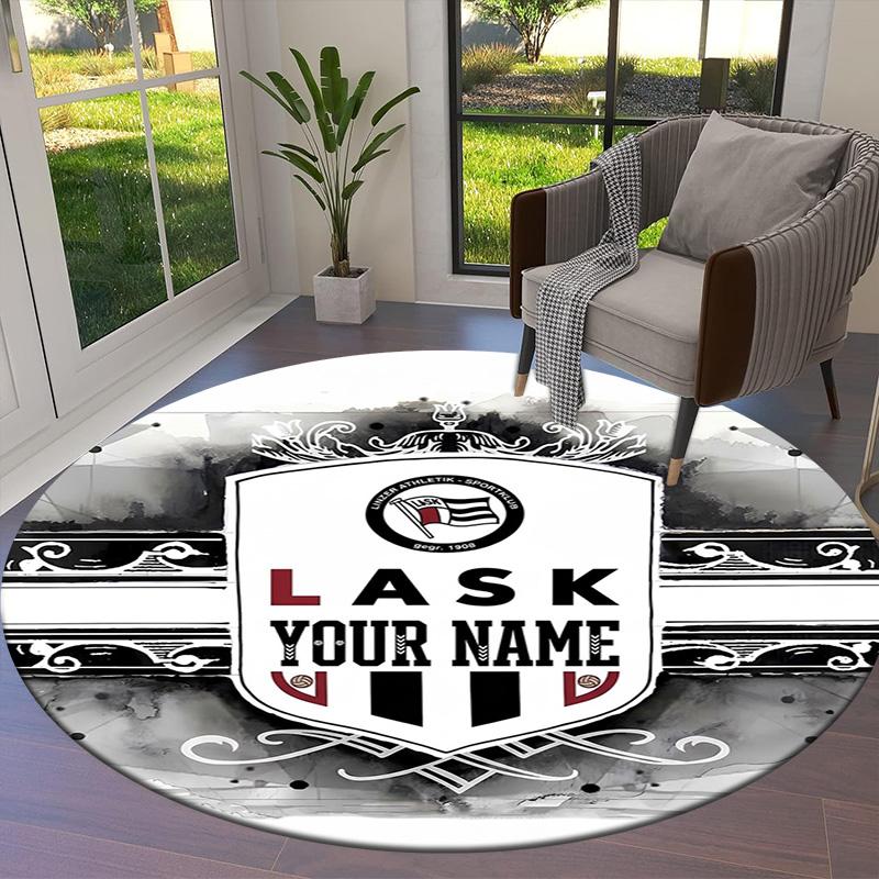 Ask Name Badge Custom Name Round Area Rug Carpet Rug For Living Room Bedroom Sofa Playroom Decor Nonslip Floor Mat