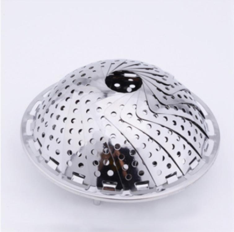 Stainless Steel Folding Telescopic Steamer: Multi-Functional, Available in Small and Large Sizes for Kitchen Use, Ideal for Xiaolongbao.