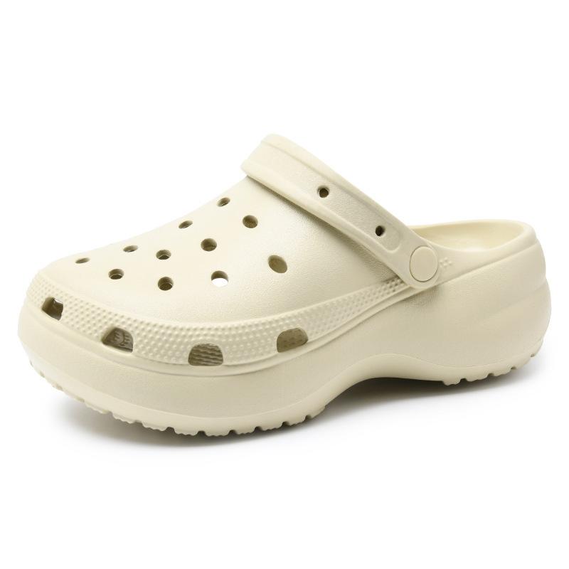 Hole shoes women's summer new breathable outer wear EVA slippers thick sole heightening non-slip wear-resistant beach sandals