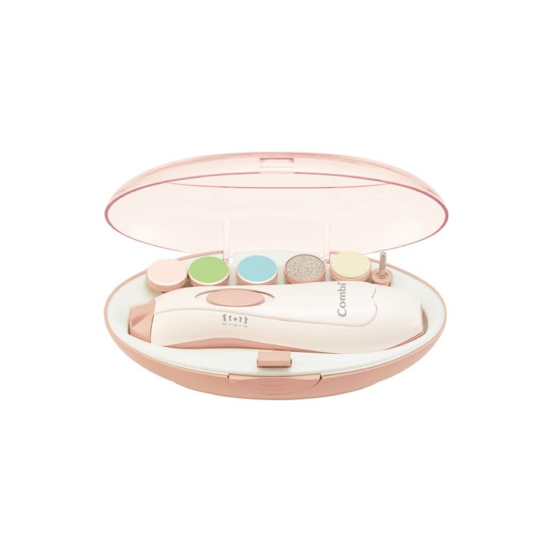 [] Combi Baby Label Nail Care Set, Baby Pink, with 6 Types of Attachments (3 for Babies / 3 for Adults)