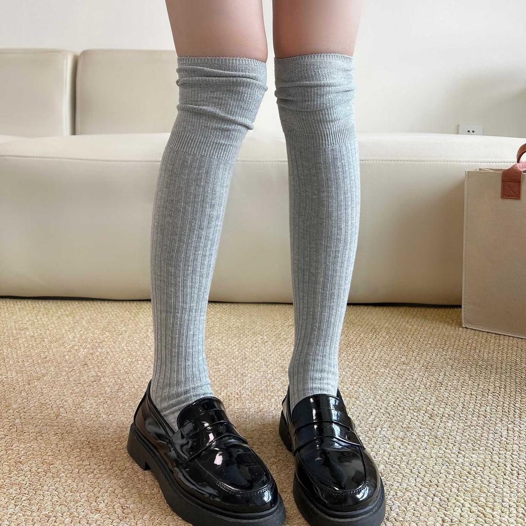 Socks Women'S Stockings Autumn And Winter Knee Socks White Calf Stacking Socks Korean Simple High Tube Socks Pure Cotton Women'S Socks