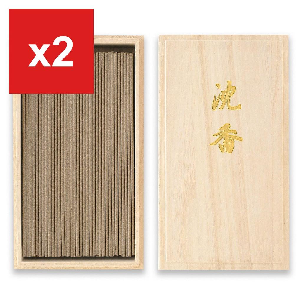 Incense Sticks by Kameyama - Aloeswood (Jinko) Scent, Low Smoke, Paulownia Box (Approx. 305 Sticks)