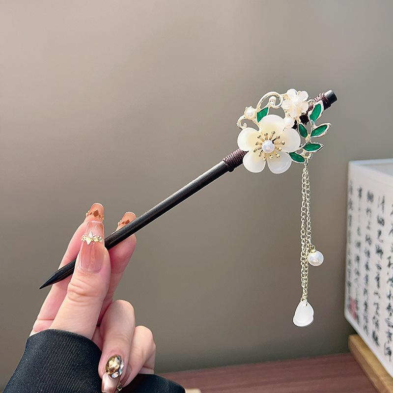 Antique Wooden Hairpin Women's Elegant Hair Stick New Chinese Simple Cheongsam Hairpin Headwear Jewelry Hair Accessories