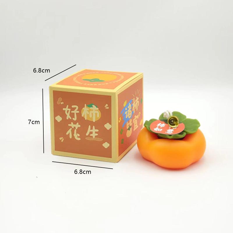 1PC Persimmon Birthday Gift High Value Creative Bedroom Fruit Ornament Hand Gift Scented Candle Gift Box