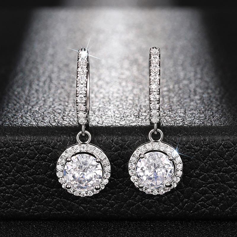 1 Paar, Modisch, Eingelegt mit synthetischem Zirkon, Modisch und schlicht, Nischen-Ohrringe.