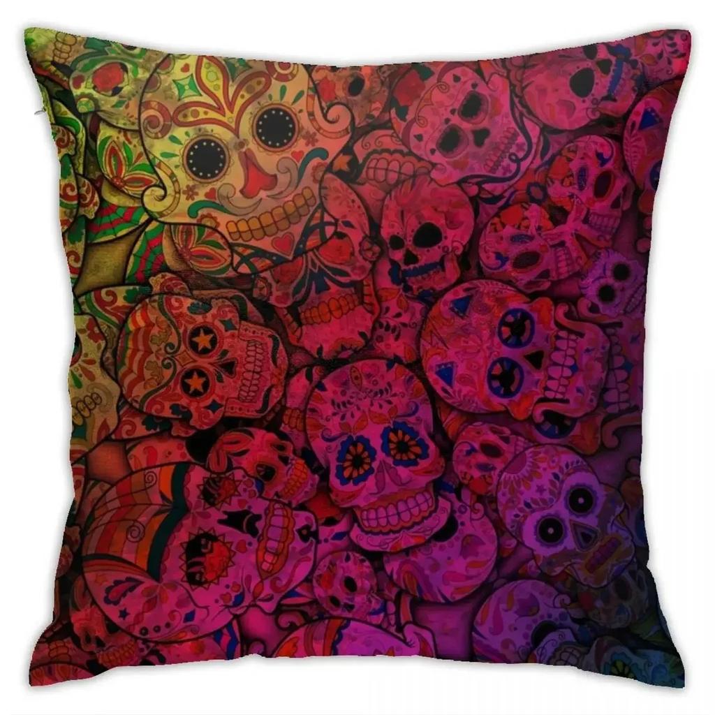 Halloween horror skull pumpkin bat cushion is suitable for home living room sofa bedroom room decoration
