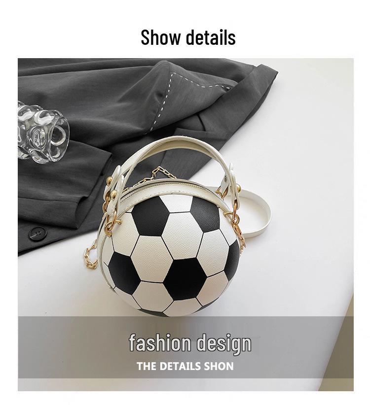 Women's Trendy Korean Style Basketball Crossbody Bag - Versatile, Hot Personality, Small Round Shoulder Bag