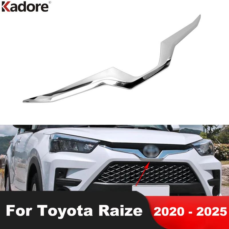 

Для Toyota Raize - 2024 2025 Хромированная накладка на центральную решетку радиатора автомобиля Накладка Декоративная полоса гоночной решетки Аксессуары