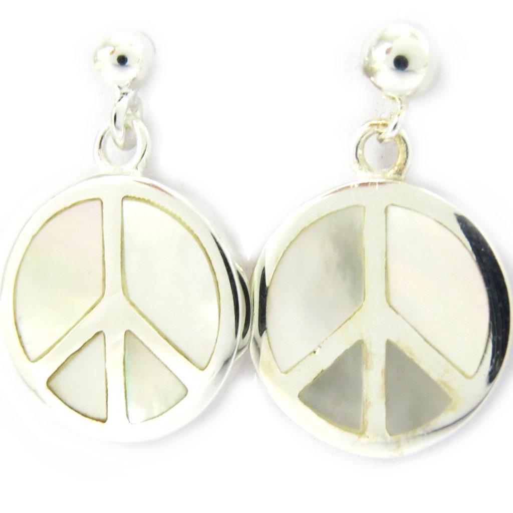 

Les Trésors De Lily [G6455] — Серебряные серьги «Peace» с перламутром