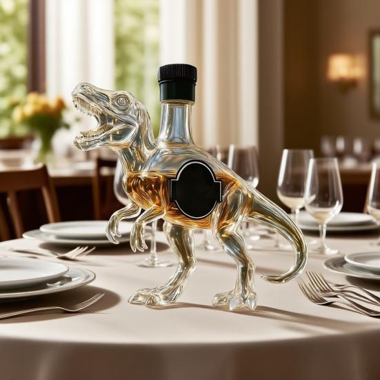 Yousheng 350ML Láhev na whisky Velociraptor Rytá sklenice na whisky ve tvaru dinosaura Karafa na víno Domácí kuchyně Barová dekorace Dárek pro nadšence do dinosauřů