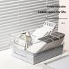 Anti-Wrinkle Clear Pet A4 File Storage Box -Stackable Desktop Document Organizer Case For Office & Student Desk