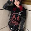 2KWEIRD Japanese Y2k Aesthetic Long Sleeve Graphic T Shirt Women Kawaii Cartoon Print Ripped Hollow T-shirt Harajuku Grunge Tee