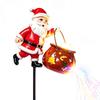 Battery Lighted Sculptures Christmas Garden Stake Light, 3D Santa/Snowman Holding Glowing Cauldron Yard Outdoor Decorative Lighting for