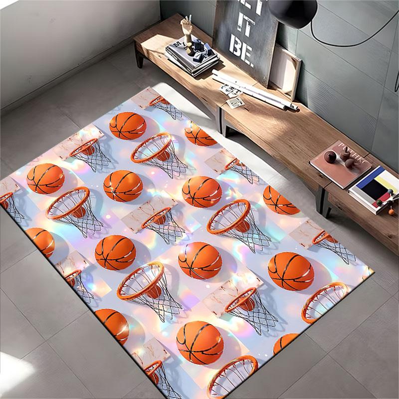 Basketball Hoop Pattern Carpet Suitable As a Non-slip Mat for the Living Room or Bedroom Sofa