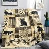 1Pc Patchwork Cat Print Flannel Blanket, High quality Comfortable for All Seasons, Home Decor, Warmth and Comfort, Perfect for Christmas Gifts63