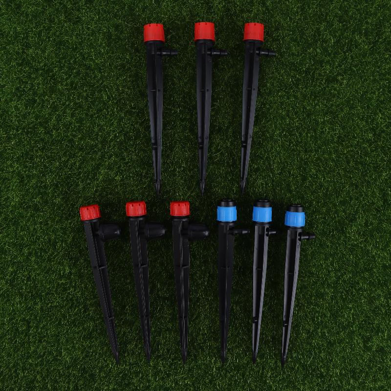 New 50Pcs Drip For 1/4" Drip Irrigation Tubing Adjustable 360° Adjustable Water Flow Drippers Garden Irrigation Drippers
