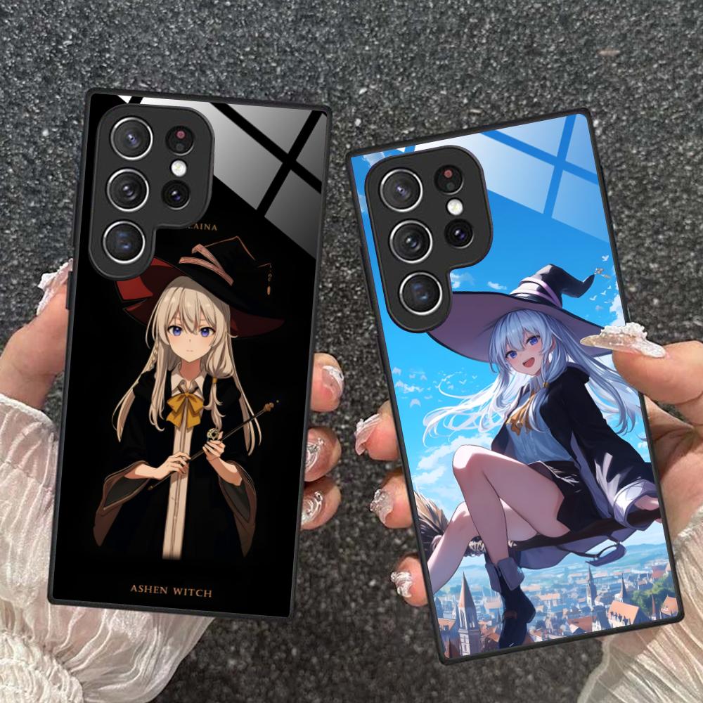 Wandering Witch Elaina Glass Mobile Phone Case for Samsung Galaxy A56 55 54 53 52 51 36 35 34 23 16 15 5G Colorful Cover