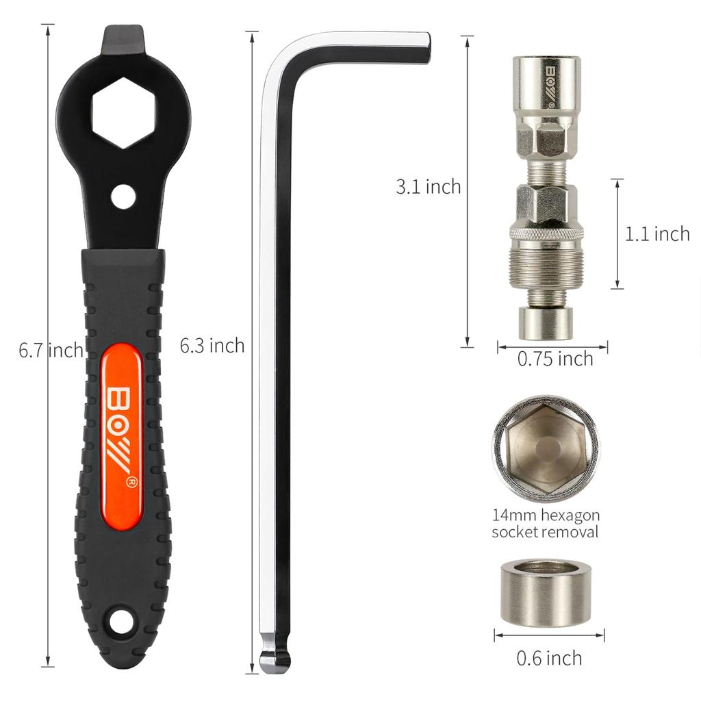 Bicycle Crank Puller for Square Taper Cranks and Splined Crank Includes Removal Tool Puller Arms, (crank Set)