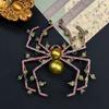 Vintage Middle Design Classic Big Spider Crystal Badges Pins For Women Men Palace Baroque Retro Insect Casual Brooches Corsage