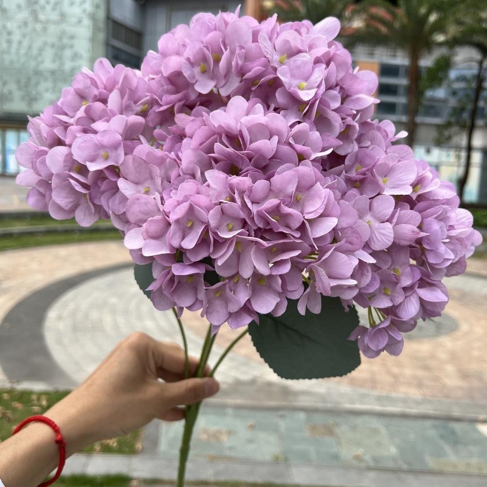 Silk Fake Hydrangea Flowers Large Size Simulated Wedding Floral  for Home Party Wedding
