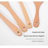 Long-Handled Unpainted Wooden Spatula, Safe for Non-stick Cookware, Heat Resistant, Anti-scald, Ideal for Stir-frying and Household Use.
