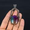 Rainbow Solar Quartz 999 Copper Wire Wrapped Pendant, Handmade Gemstone Pendant Jewelry, Gifts For Wife Brand New Pendant