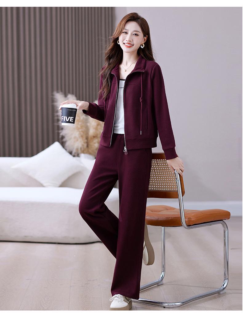 Women's 2026 Spring/Autumn Casual Cardigan & Hoodie Two-Piece Sportswear Set