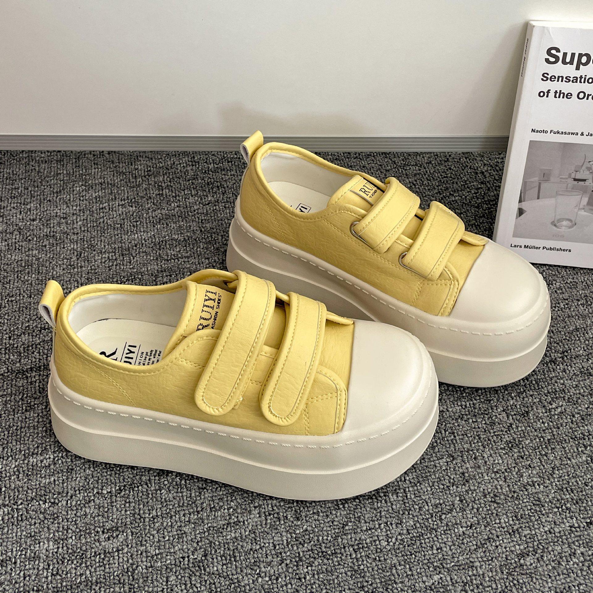 

Popular lightweight and versatile round head thick-soled little white shoes women s 2025 new autumn heightening soft-soled casual board shoes 40 жёлтый