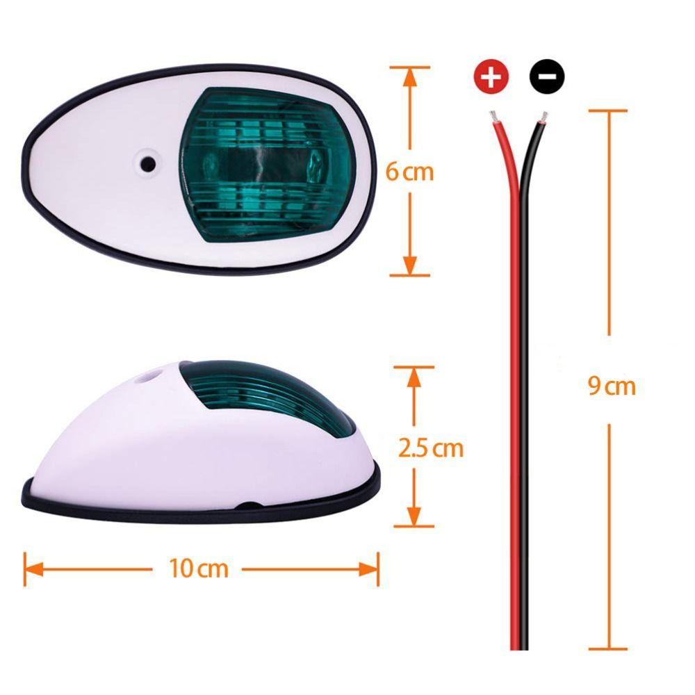 Yacht Marine Sailing Light 12V Red Green Sidelight Universal Navigation Signal Light