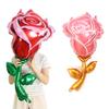 Rose Flower Aluminum Foil Balloon,Valentine'S Day Mother'S Day Flower Balloons Atmosphere Decoration Arrangement