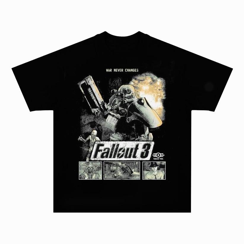 

FALLOUT 3 Retro Graphic Tee Unisex Short Sleeve Shirt S-5XL Unisex T-Shirt M