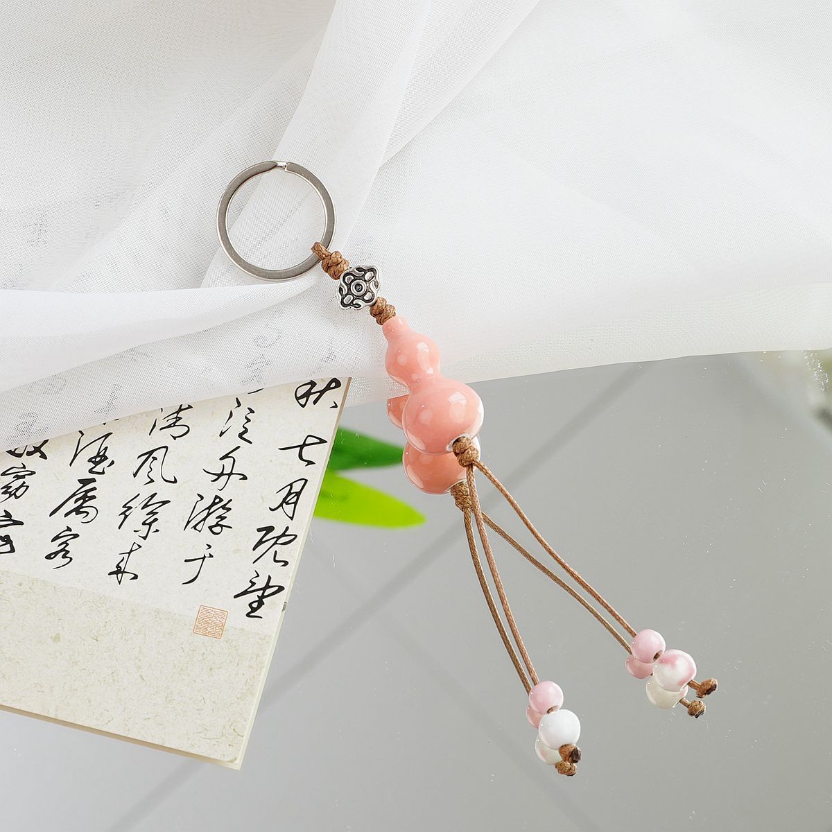 Xiaohongshu товары керамическая тыква древний стиль бахромчатый кулон ручной работы изысканный брелок маленький подарок