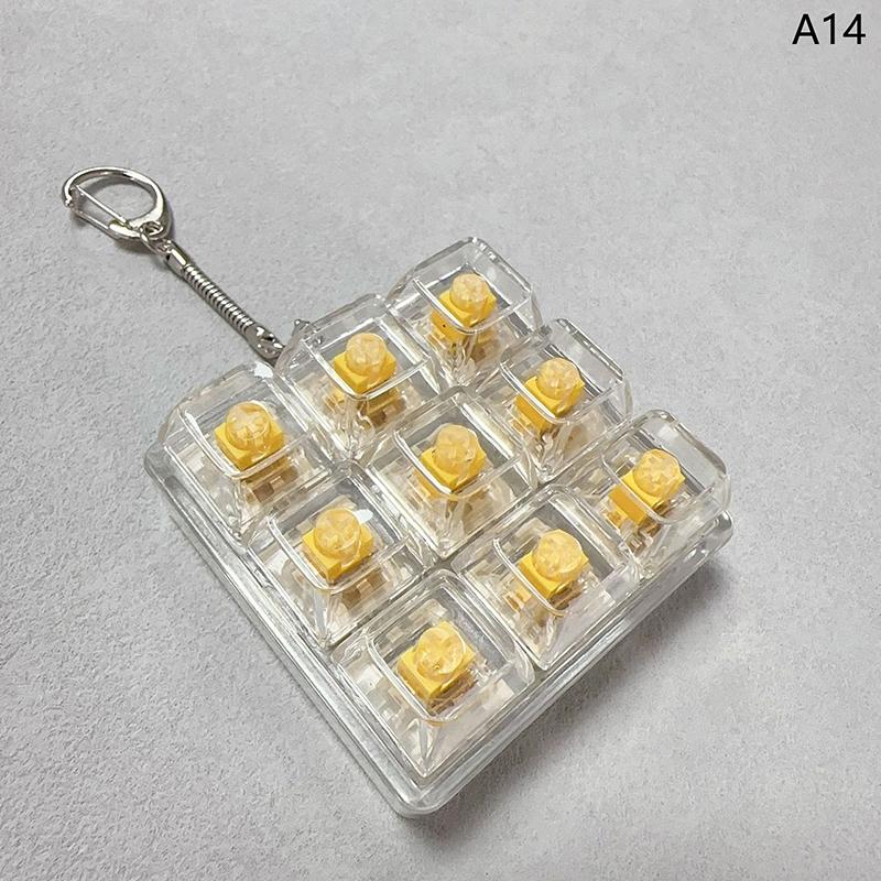 9 Keys Keyboard Keycaps Keychain Fidget Toy Anti-Anxiety Point Keycaps Party Stress Relief Diy Keycaps Toy Keyboard Caps
