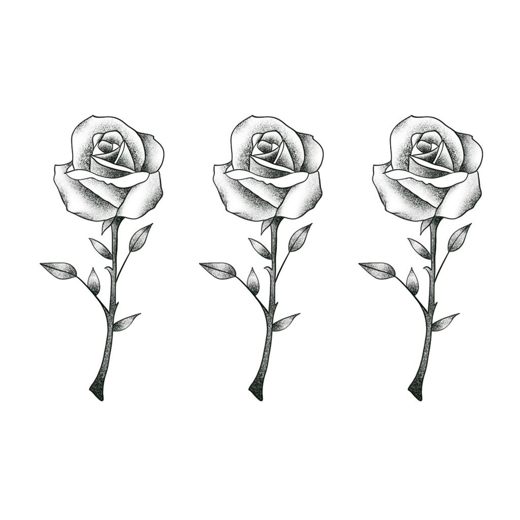 High-End Small Fresh Color Beautiful English Flower Hand Collarbone Simulation Flower Tattoo Sticker