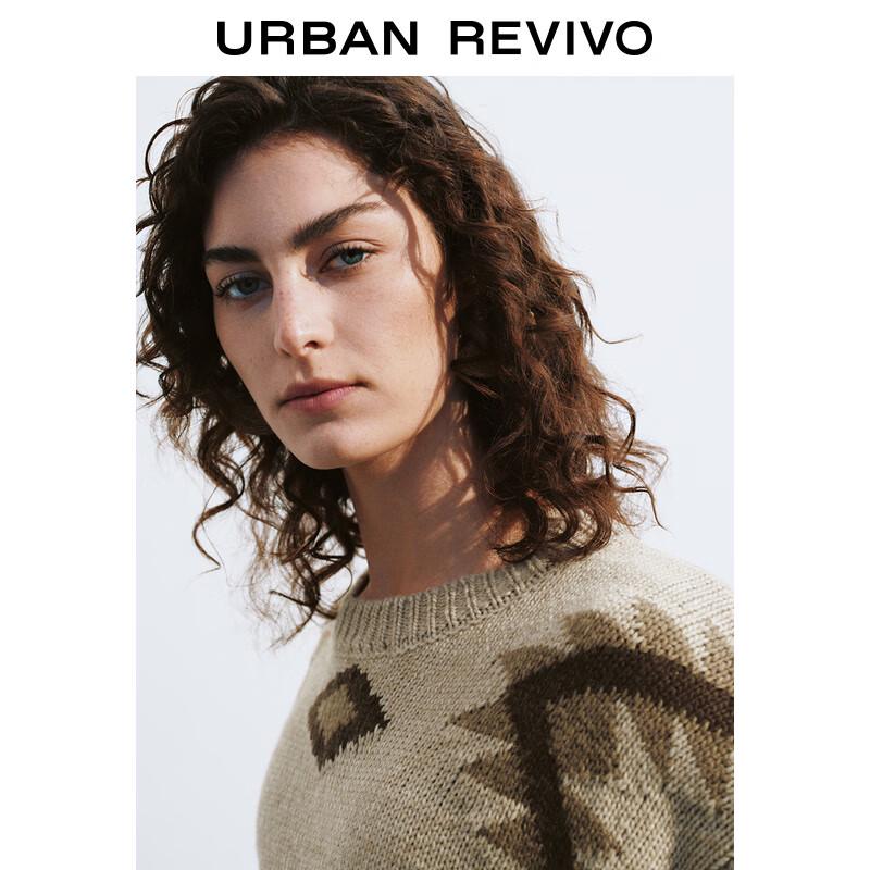 UR 2025 Spring Women's Retro Fair Isle Tassel Knit Sweater