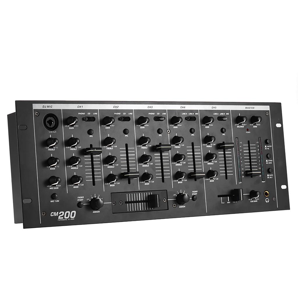 Professional 5-Channel DJ Rack Mount Stereo Mixer Mixing Console